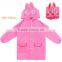 PU fabric beautiful kids rain jacket waterproof wholesale