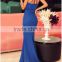 royal blue beaded sleeveless halter long maxi mermaid evening dress 2016