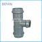 Chinese Wholesale Plastic Pipe Fitting Grey Pvc Reducing Tee With Rubber