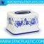 home,hotel Application facial Chinese bule & white Flower Rectangular Facial Tissue box