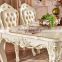 European classic luxury wooden dining room sets white carving dining table