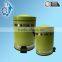 shiny yellow stainless steel step dustbin