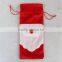 2016  new design Christmas Santa Claus suit wine bottle bag