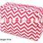 korean fashion cheap red white striped canvas makeup bags