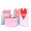 High quality pink heart shaped blue paper bag
