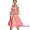 Women Green Mock Neck Sleeveless satin latest net dress designs