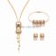 Wholesale New Design Fashion Steel Necklaces Women Luxury Statement Diamond Jewelry Suit SKJT0524