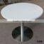 pure white round dining table for dining room