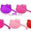 Portable cartoon silicone coin bag with zipper