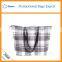 Online shopping check pattern tote canvas bags printed logo