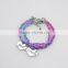 Best Friend Jewelry Colorful Wire Rope Silver Heart Friendship Bracelets