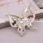 Hollow Alloy Wire Pearl Double Layer Butterfly Light Dress Brooch Pins For Women