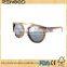 rewood eyewear natural wooden sunglasses with metal bridge Ebony half frame wood sunglasses