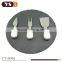Round Shape Nature Cheese Board With Ceramic Cheese Knife Set