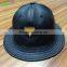 High quality stylish luxury gold metal patch custom 6 panel bucket hat