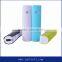 colorful customize portable power bank 2600mah, power bank biyond with flash light