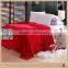 Plain flannel cheap 100% polyester king size spainsh fleece borrego blanket