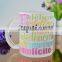 Colored Christmas printing design frosted Christmas glass cup with handle gift set from Bengbu Cattelan Glassware Factory