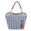 Fashion Stripe Canvas Women Tote Bag