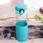 Durable High borosilicate Glass Water Bottle with Soft Colorful Silicone Sleeve and bounce lid