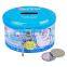 Tinplate oval Tin Kids saving box with lock and key for kids