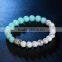 White natural stone colourful crystal with silver beads pendant bracelet green