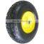 13 inch 4.00-6 FLAT FREE PU wheel with welded metal rim for wheelbarrows tool carts