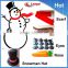 Professional Snowman Set Nose Scarf Eyes,New Christmas Popular 2016 Hot Sell