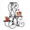 3-Tiered Scroll Decorative Metal Garden Patio Standing Plant Flower Pot Rack Display Shelf Holds 3-Flower Pot stand
