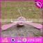 2017 New design lovely pink wooden hangers for baby clothes W09B071