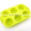 Food Grade Bakeware Six Cavity Round Non Stick Jelly Pudding Chocolate Cupcake Handmade Soap Silicone Mold