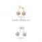 Stainless steel needle earring,superstar designs crystal ball earrings with pearl