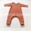 Wholesale boutique clothing 100% cotton brown long sleeve romper unique baby boy names images