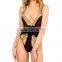 Runwaylover 5166 Ladies Sexy Golden Sexy Hollow Out Bodysuit