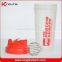 600ml plastic protein shaker bottle with blender ball inside(KL-7010)