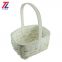 eco-friendly handmade woven white wicker hanging flower basket