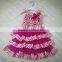 Wholesale top quality leopard christening rustic baby girls lace petti dress M5061813