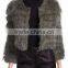 YR960 Genuine Rabbit Raccoon knitted Fur Jacket Bracelet Sleeves Fur Jacket