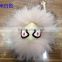 YR969 Hot sale monster face raccoon fur pom poms keychain for bag charm key chain girls