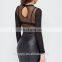 High Neckline Stripe Detail long SleevE Women Sexy Bodysuit
