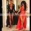 2015 ladies fashion max long sexy split sleevess drape zip dress