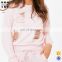 New alibaba china blush female tracksuits with distressed design latest design tracksuit