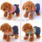 realistic dog plush toy wear T-Shirt . pet dog posed in a realistic stance. custom design printed logo cartoon stueffed toy