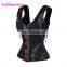 Black 12 Steel Boned Steampunk Women Overbust Leather Strap Corset Bondage