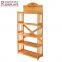 Hot sale customized 5 layer bamboo floor display stand for pet products