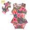 2018 Newest Toddler Floral Skull Rompers Girl Summer Playsuit Baby Pom Pom Rompers