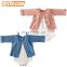Baby Girl Leaf Knit Coat & Rompers Suit Spring Autumn Infant Boys Girls Clothing Kids Cardigan Boys Sweater  knitted Jumpsuit