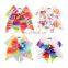 7'' Girls Mermaid Pencil Print Cheer Bows Grosgrain Ribbon School Hair Bow Elastic Rubber Handmade Hair Clip Hair Accessories