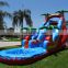 Commercial Grade Inflatable Big Jungle Water Slides Backyard Rainbow Tropical Water Slides With Pool