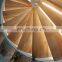 China factory supplier oak solid wood tempering glass spiral stair used spiral staircases